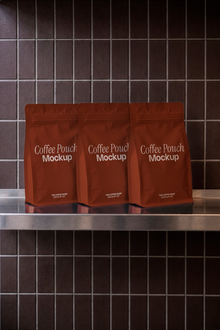 Stand-Up Coffee Pouch Mockup PSD CS-02